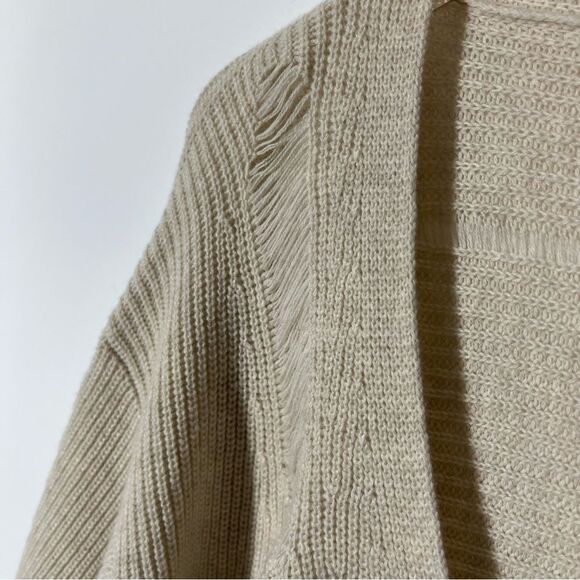 Helmut Lang Wool and Cashmere Oversized Distressed V-Neck Sweater Size Large - Picture 7 of 16